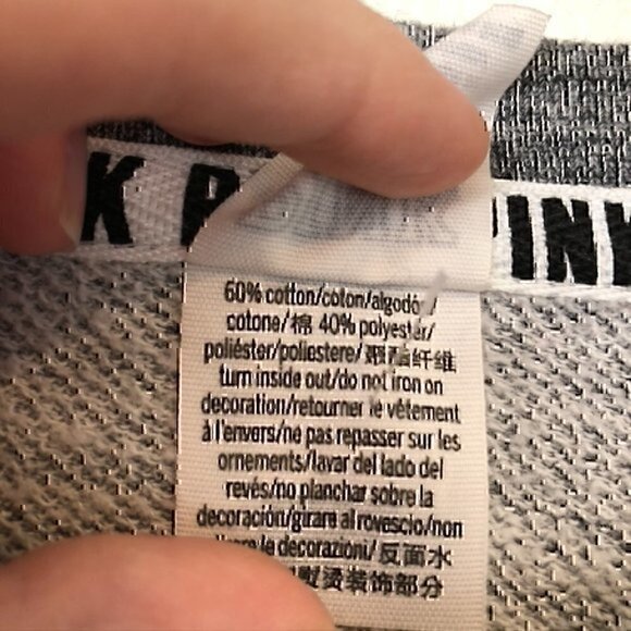 PINK VS VICTORIA'S SECRET Campus Crew Sweatshirt Gray Marled Paint Splatter XS - Picture 7 of 10